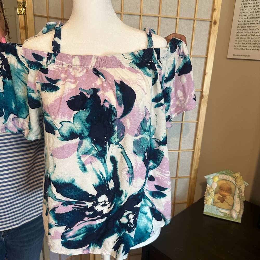 Juicy Couture Pink Off-the-Shoulder Blouse 3/4 Sleeve